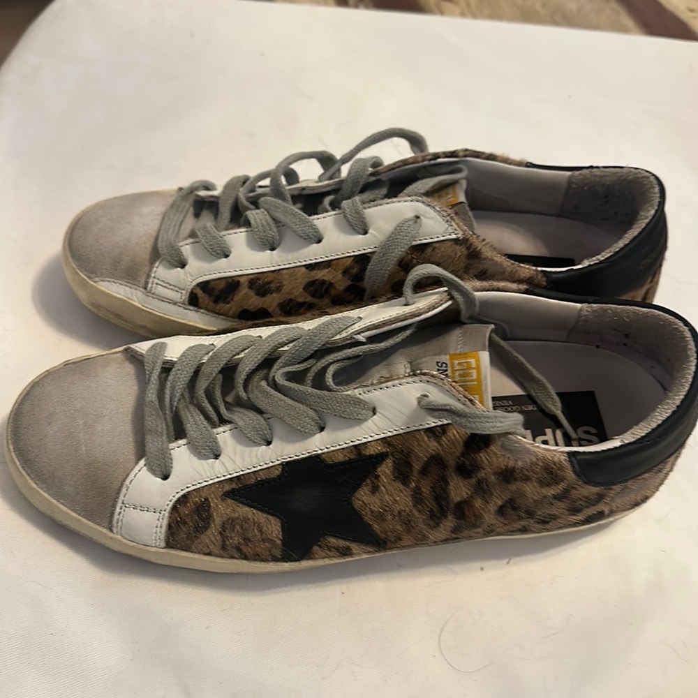 Golden Goose Superstar, leopard calf hair, size 38 or US 8